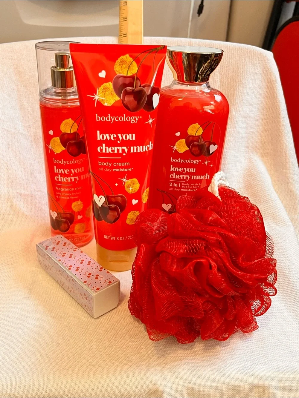 Bodycology Love You Cherry Much Red Body Cream & Wash Bundle